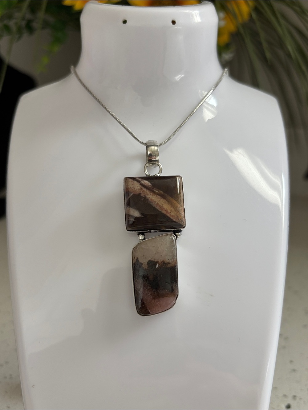 Coconut Jasper Gemstone Handmade Pendant Necklace